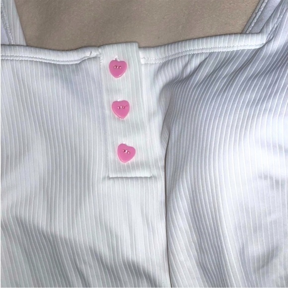 NWT Stoney Clover Lane White with Pink Hearts Bathing Suit 20W - Picture 3 of 5